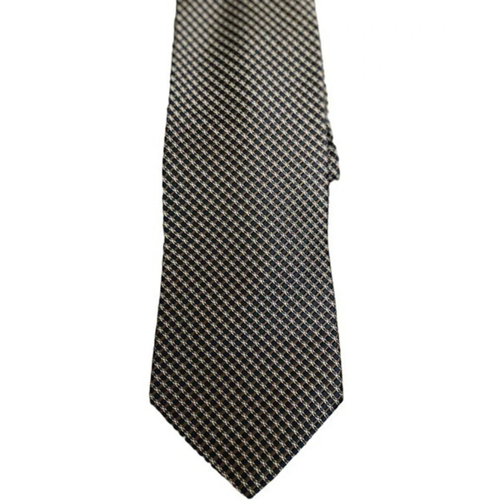 Ike Behar New York blue & gold basketweave classic silk tie
